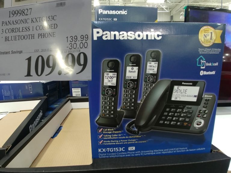 1999827 PANASONIC KXTG153C 3 CORDLESS 1 CORDED BLUETOOTH PHONE 30 00 INSTANT SAVINGS EXPIRES ON