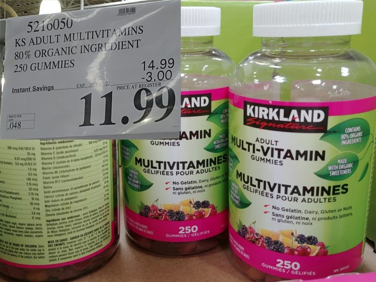 5216050 KS ADULT MULTIVITAMINS 80 ORGANIC INGREDIENT 250 GUMMIES 3 00