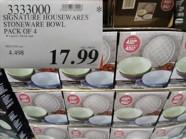 3333000 SIGNATURE HOUSEWARES STONEWARE BOWL PACK OF 4 17 99 Costco