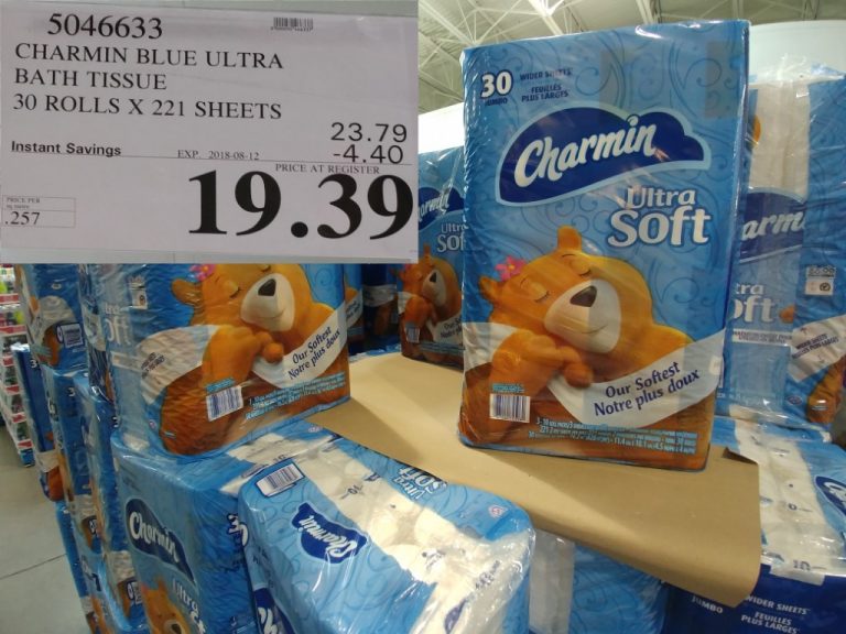 5046633 CHARMIN BLUE ULTRA BATH TISSUE 30 ROLLS X 221 SHEETS 4 40