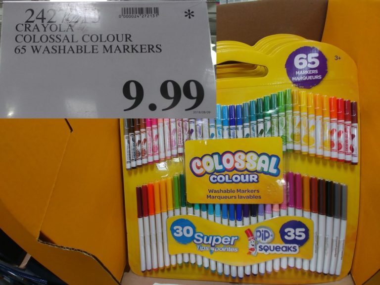 2427213 CRAYOLA COLOSSAL COLOUR 65 WASHABLE MARKERS 9 99 Costco East