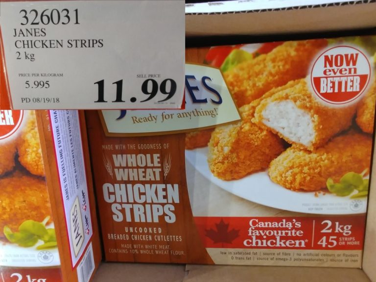 326031 JANES CHICKEN STRIPS 2 kg 11 99 Costco East Fan Blog