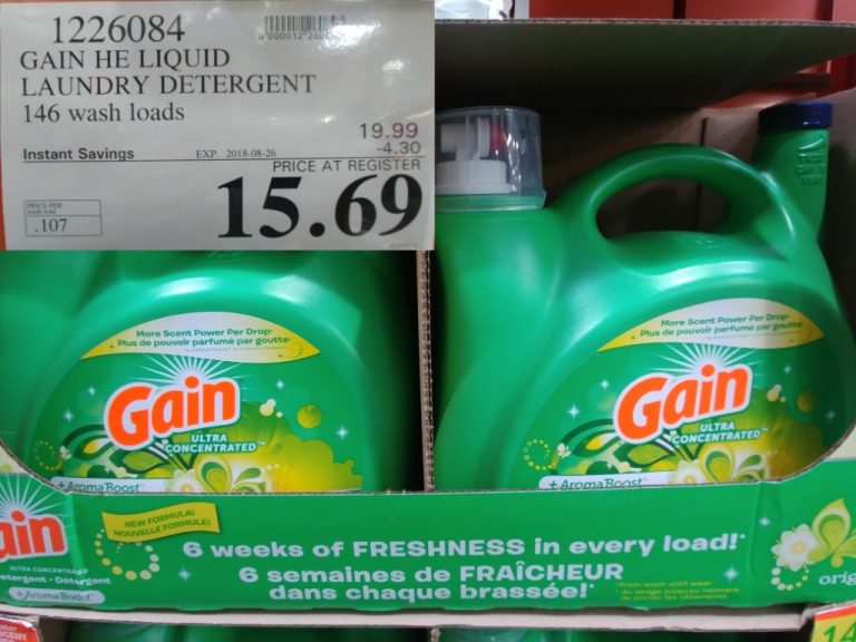 1226084 GAIN HE LIQUID LAUNDRY DETERGENT 146 WASH LOADS 4 30 INSTANT SAVINGS EXPIRES ON 2018 08