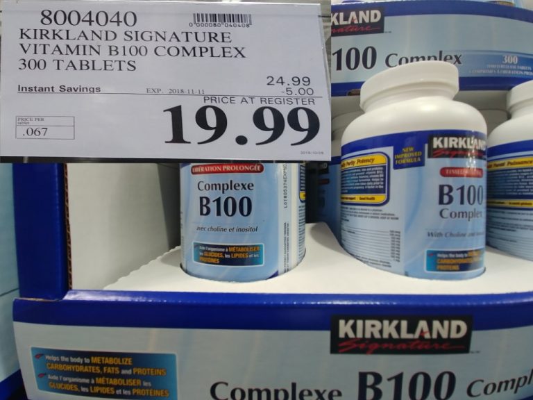 8004040 KIRKLAND SIGNATURE VITAMIN B100 COMPLEX 300 TABLETS 5 00