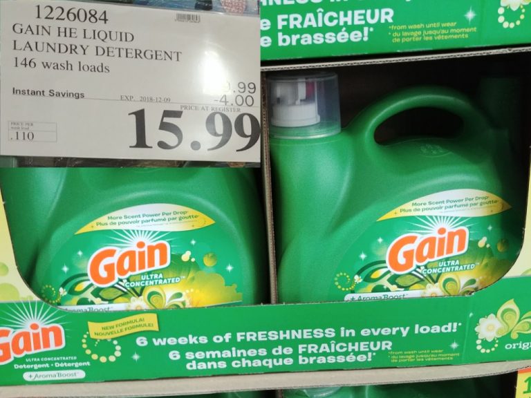 1226084 GAIN HE LIQUID LAUNDRY DETERGENT 146 WASH LOADS 4 00 INSTANT