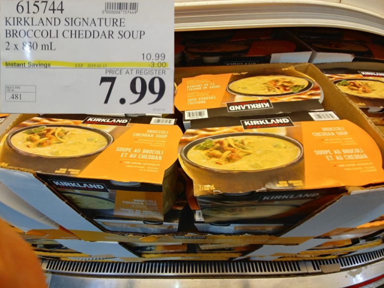 615744 KIRKLAND SIGNATURE BROCCOLI CHEDDAR SOUP 2 x 830 mL 3 00 INSTANT