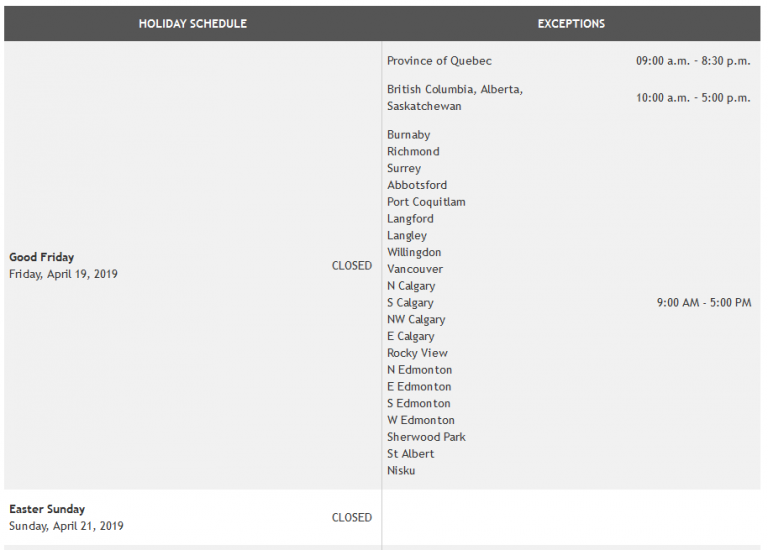 ***Costco East Good Friday/Easter Sunday Holiday hours April 19th