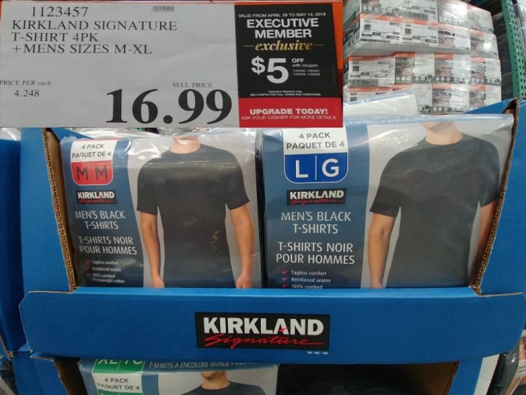 1123457 KIRKLAND SIGNATURE T SHIRT 4PK MENS SIZES M XL 16 99 Costco