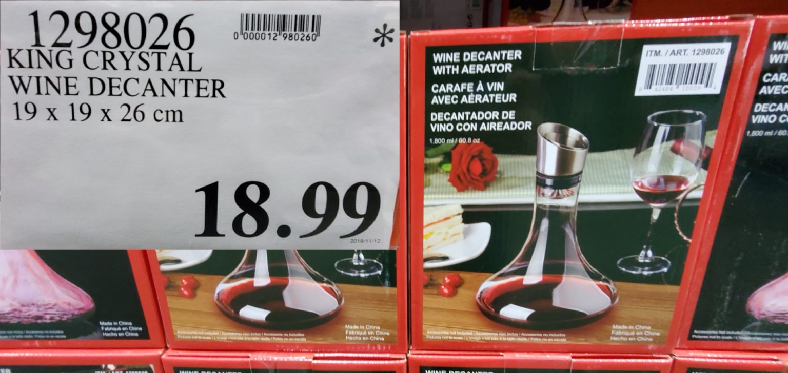 1298026 KING CRYSTAL WINE DECANTER 19 X 19 X 26 CM 18 99 Costco East