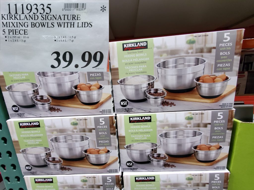 1119335 KIRKLAND SIGNATURE MIXING BOWLS WITH LIDS 5 PIECE 39 99