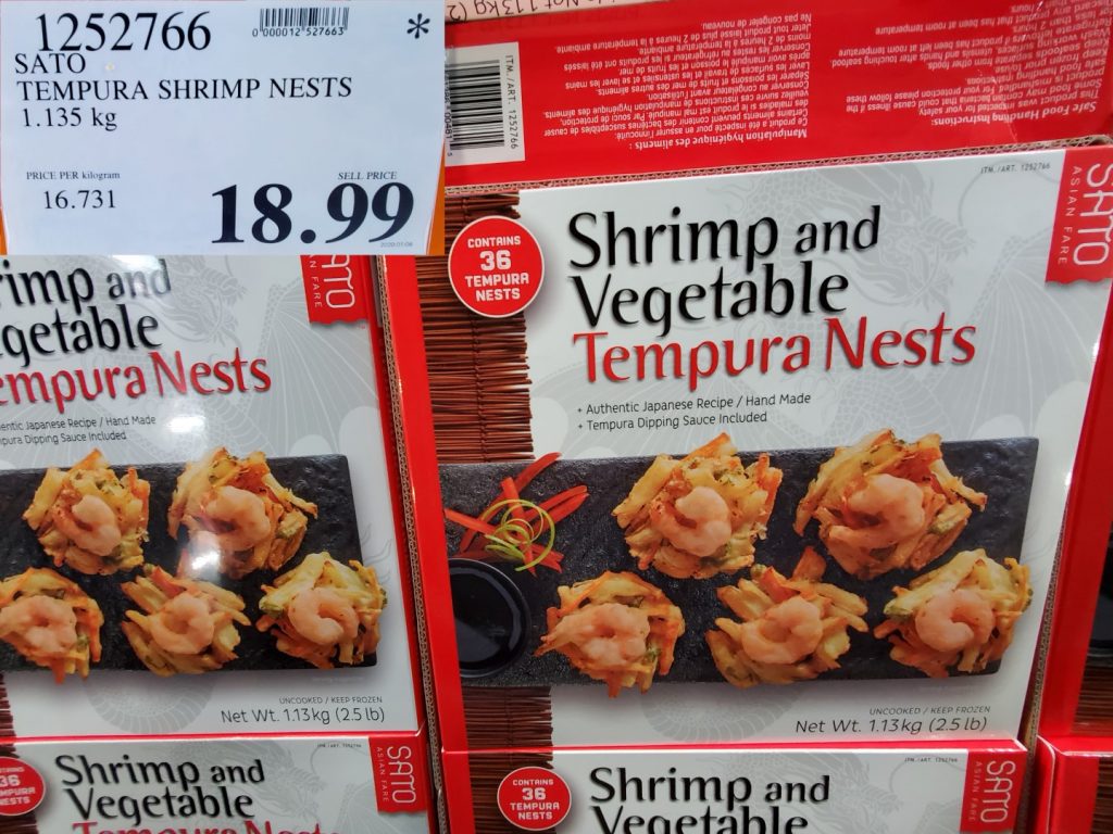 1252766 SATO TEMPURA SHRIMP NESTS 1 135KG 18 99 Costco East Fan Blog