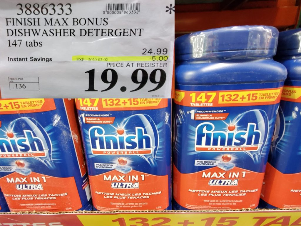 3886333 FINISH MAX BONUS DISHWASHER DETERGENT 147 TABS 5 00 INSTANT
