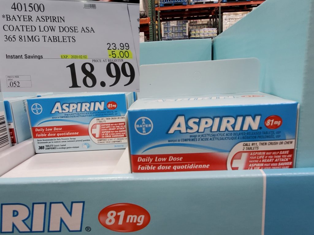 401500 BAYER ASPIRIN COATED LOW DOSE ASA 365 81MG TABLETS 5 00 INSTANT