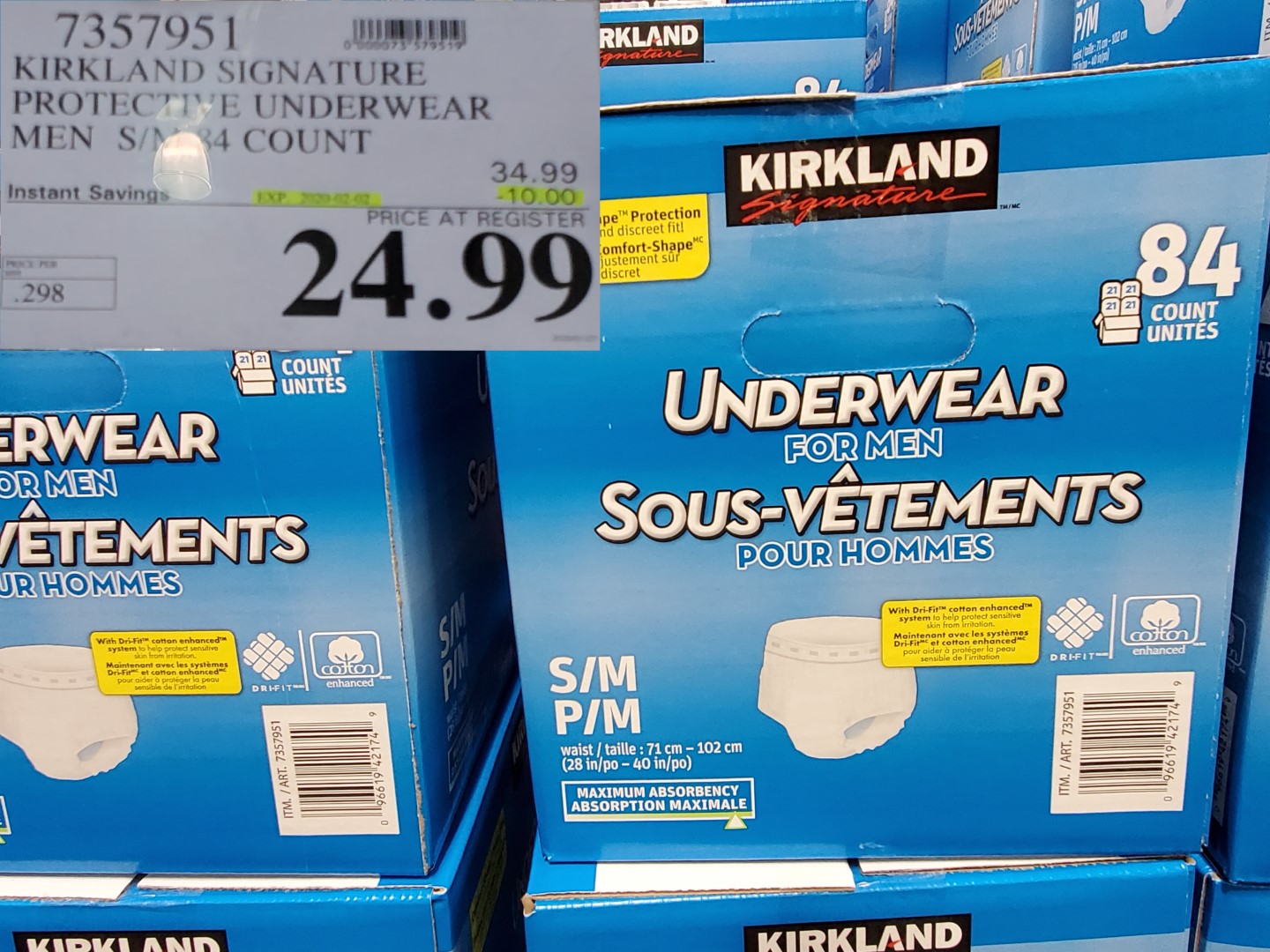 Kirkland Signature Incontinence Protective Underwear Women 21 Pcs