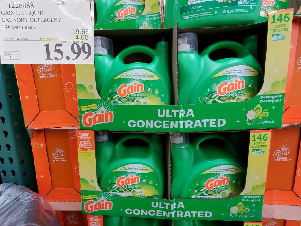 1226088 GAIN HE LIQUID LAUNDRY DETERGENT 146 wash loads 4 00 INSTANT