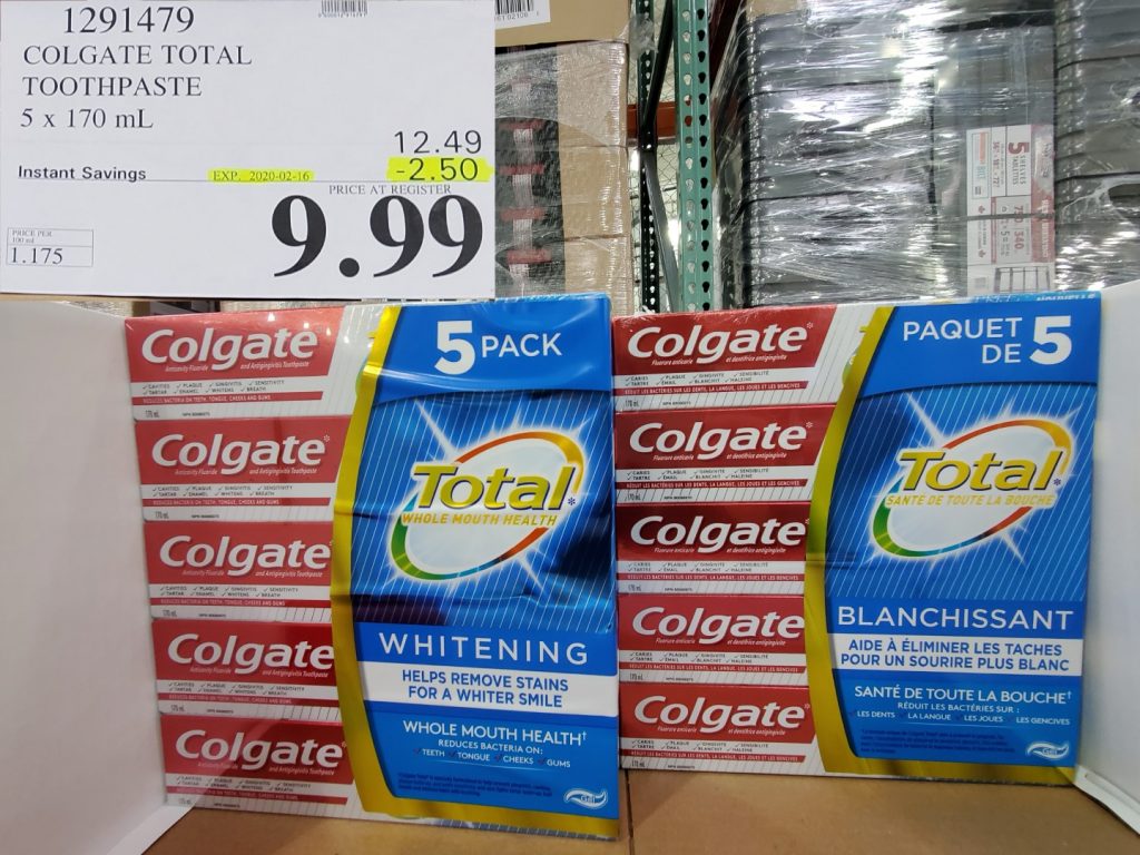 1291479 COLGATE TOTAL TOOTHPASTE 5 x 170 mL 2 50 INSTANT SAVINGS ...