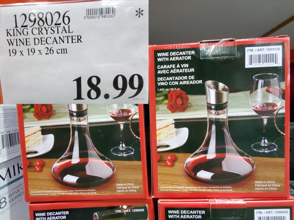 1298026 KING CRYSTAL WINE DECANTER 19 X 19 X 26 CM 18 99 Costco East