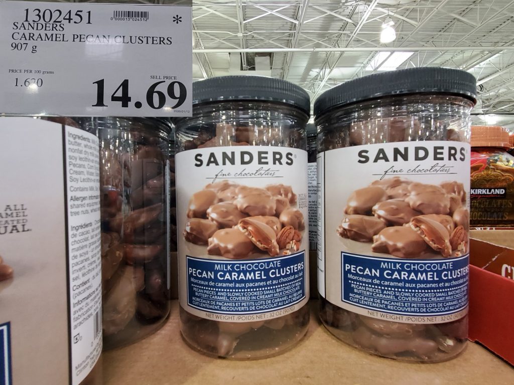 1302451 SANDERS CARAMEL PECAN CLUSTERS 907 G 14 69 Costco East Fan Blog
