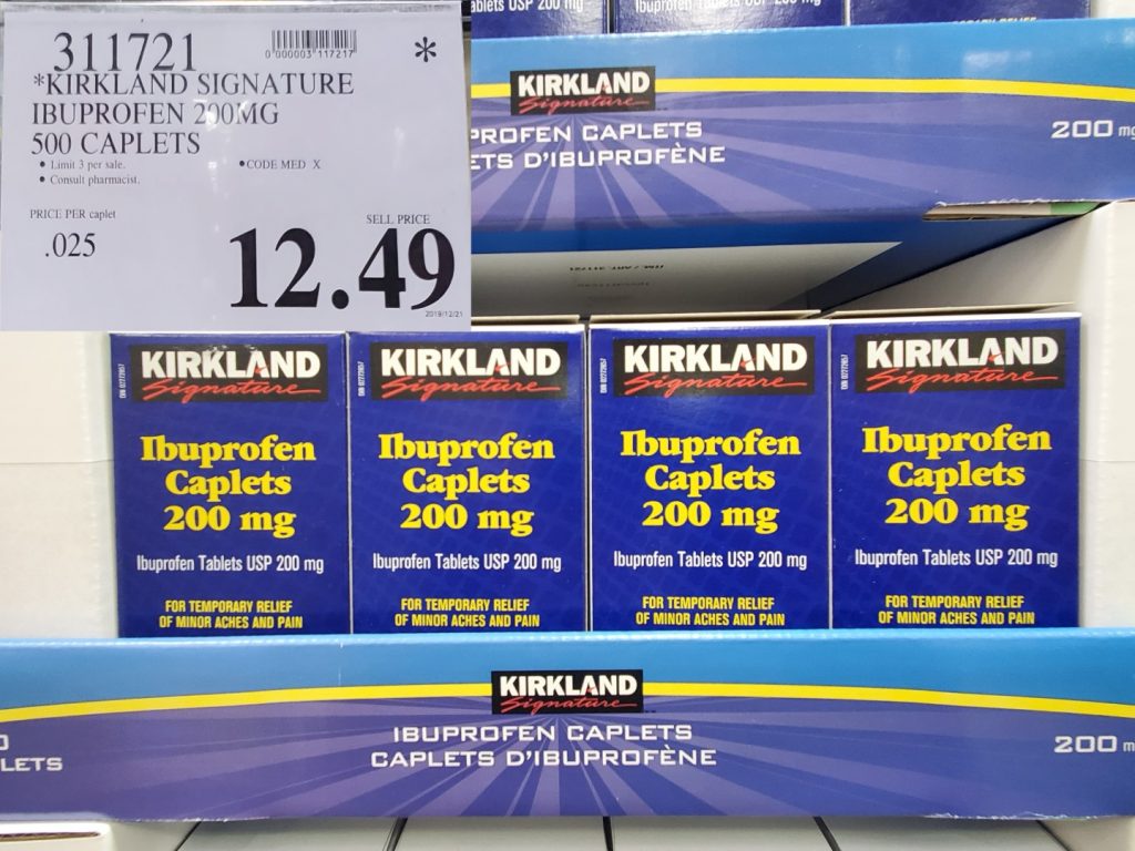 311721 KIRKLAND SIGNATURE IBUPROFEN 200MG 500 CAPLETS 12 49 Costco East Fan Blog