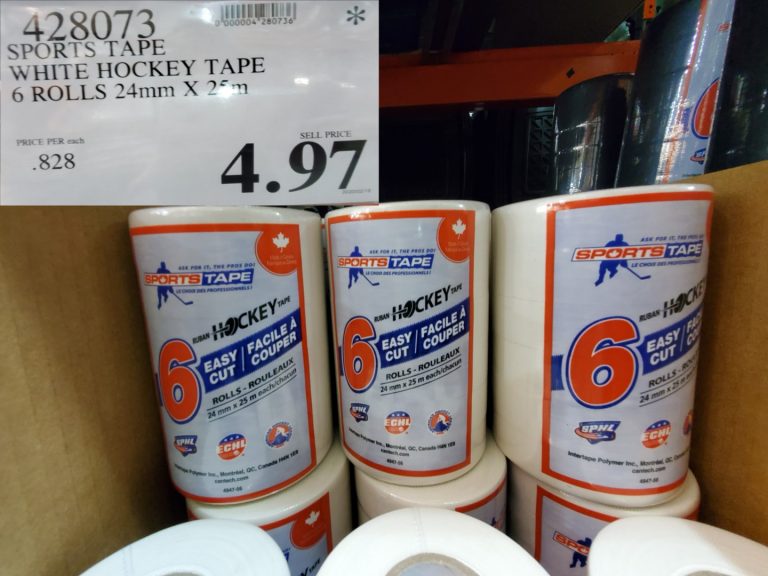 428073 SPORTS TAPE WHITE HOCKEY TAPE 6 ROLLS 24mm X 25m 4 97 Costco