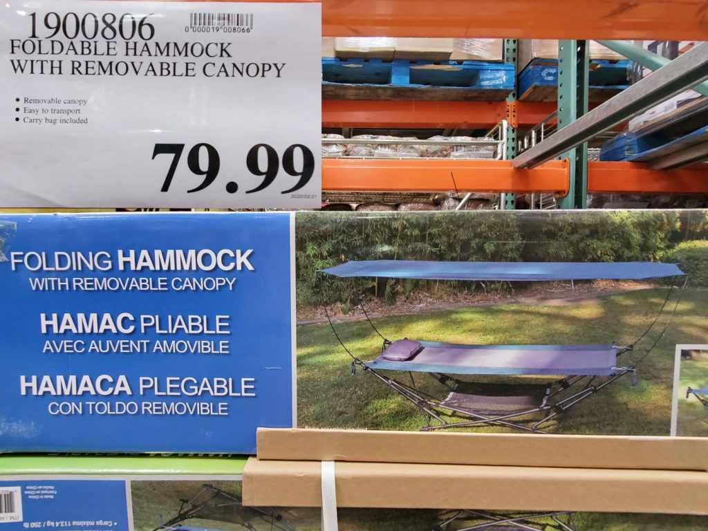 1900806 FOLDABLE HAMMOCK WITH REMOVABLE CANOPY 79 99 Costco East Fan Blog