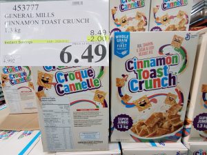 453777 GENERAL MILLS CINNAMON TOAST CRUNCH 1 3 kg 2 00 INSTANT SAVINGS ...