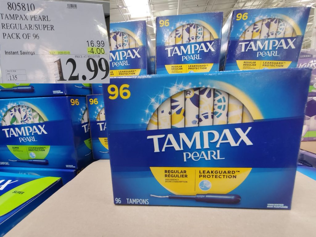 805810 TAMPAX PEARL REGULAR SUPER PACK OF 96 4 00 INSTANT SAVINGS EXPIRES ON 2020 03 01 12 99