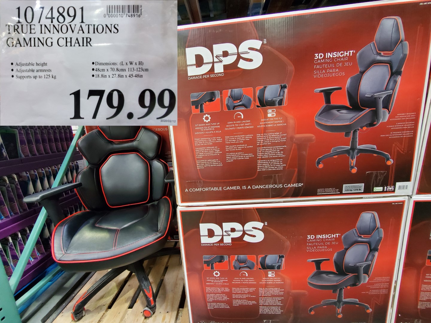 1074891 TRUE INNOVATIONS GAMING CHAIR 179 99 Costco East Fan Blog