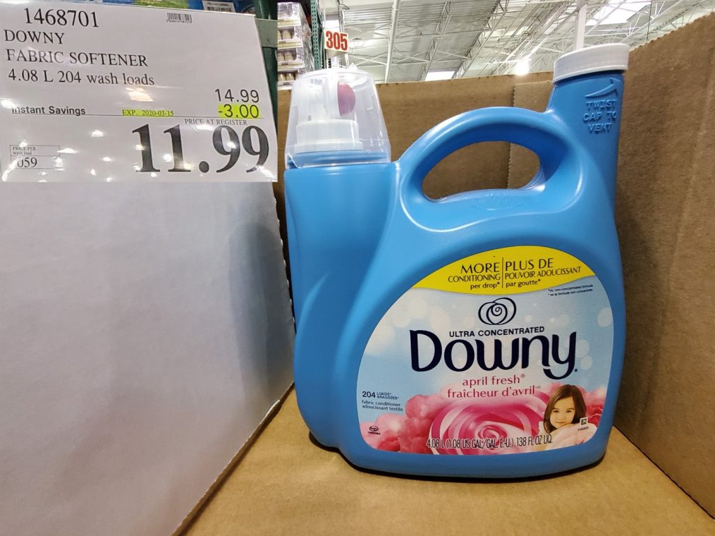 1468701 DOWNY FABRIC SOFTENER 4 08 L 204 WASH LOADS 3 00 INSTANT SAVINGS EXPIRES ON 2020 03 15