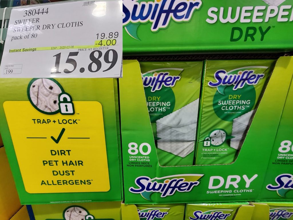 380444 SWIFFER SWEEPER DRY CLOTHS PACK OF 80 4 00 INSTANT SAVINGS