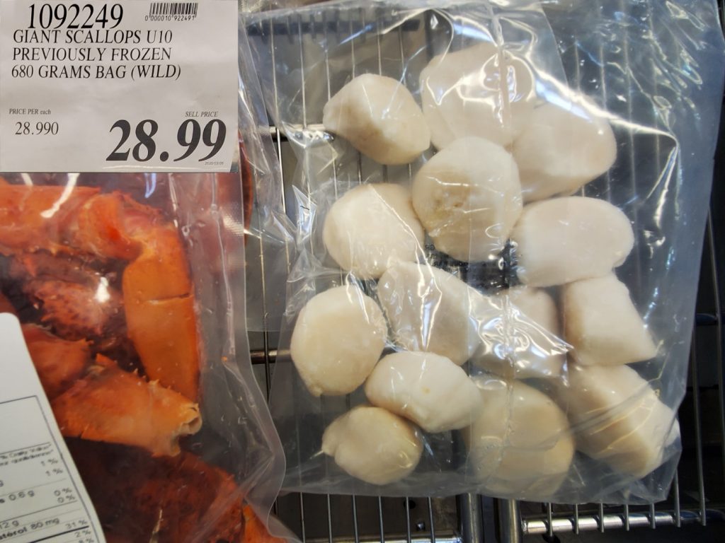 1092249 GIANT SCALLOPS U10 PREVIOUSLY FROZEN 680 GRAMS BAG WILD 28 99