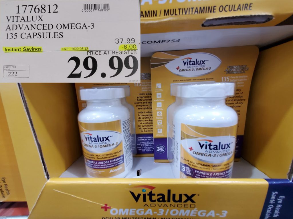 1776812 VITALUX ADVANCED OMEGA 3 135 CAPSULES 8 00 INSTANT SAVINGS
