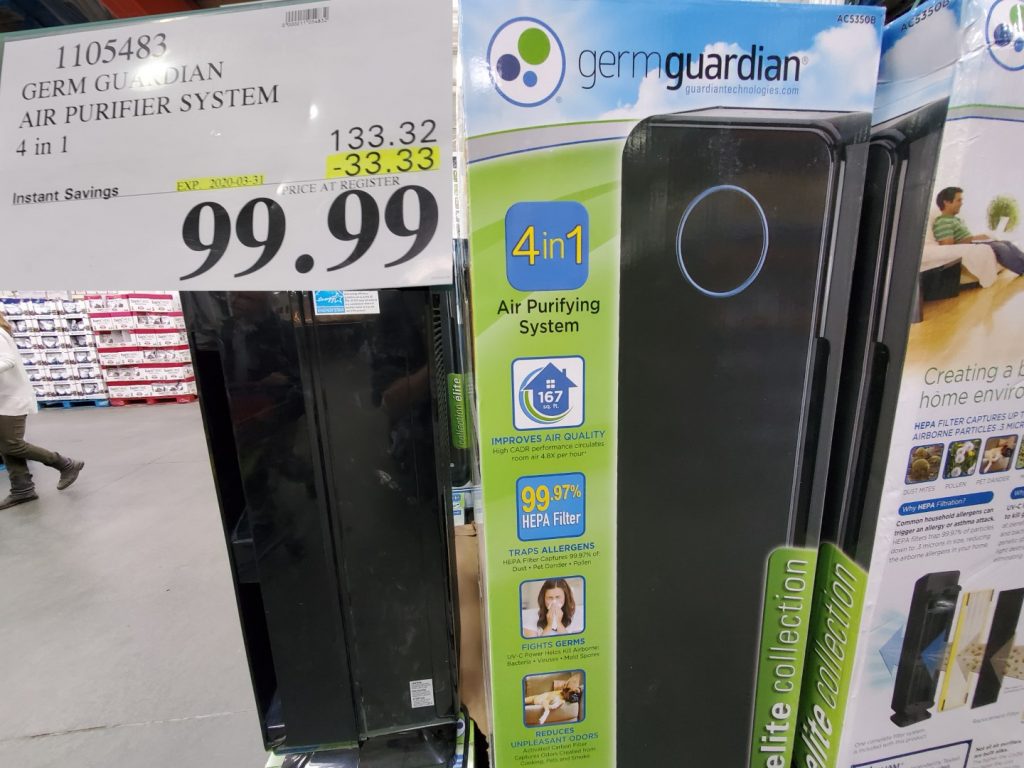 1105483 GERM GUARDIAN AIR PURIFIER SYSTEM 4 IN 1 33 33 INSTANT SAVINGS