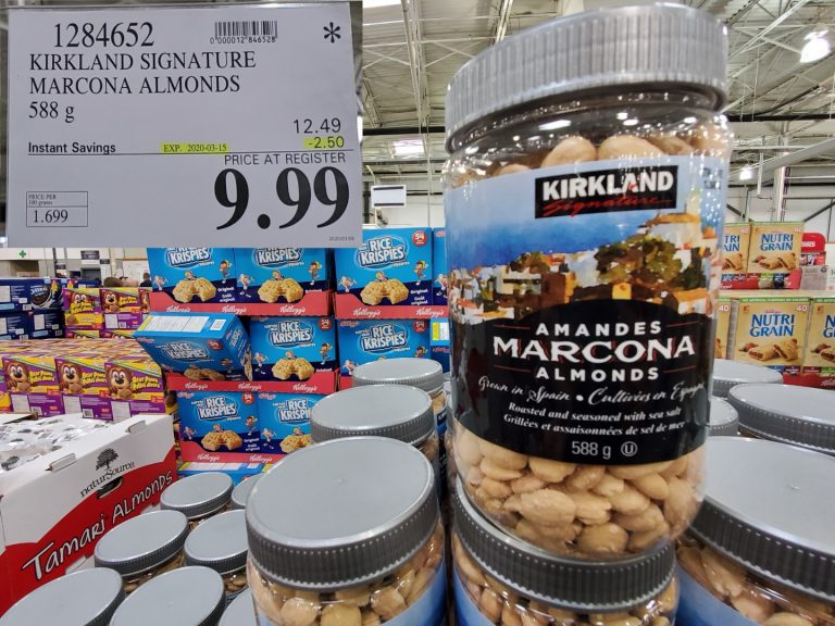 1284652 KIRKLAND SIGNATURE MARCONA ALMONDS 588 G 2 50 INSTANT SAVINGS EXPIRES ON 2020 03 15 9 99