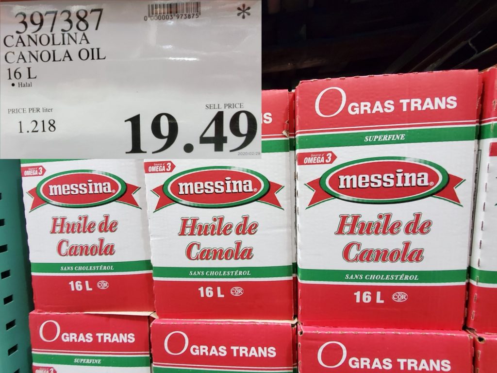 397387 CANOLINA CANOLA OIL 16 L 19 49 Costco East Fan Blog