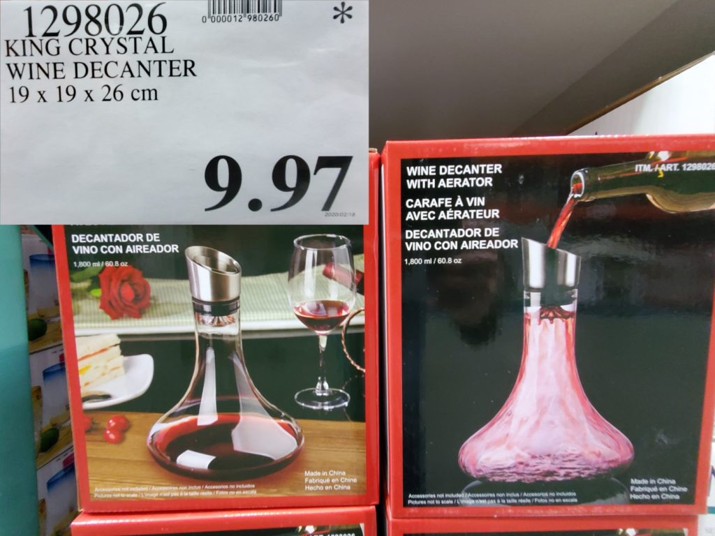 1298026 KING CRYSTAL WINE DECANTER 19 X 19 X 26 CM 9 97 Costco East