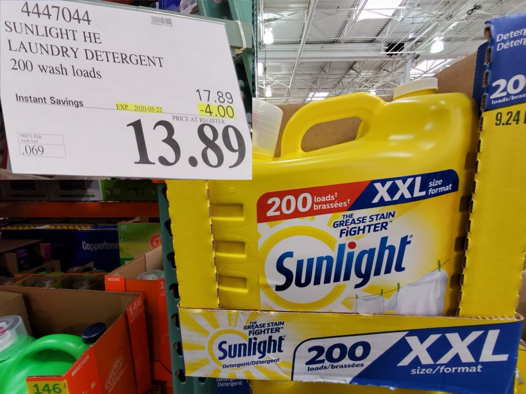 4447044 SUNLIGHT HE LAUNDRY DETERGENT 200 WASH LOADS 4 00 INSTANT