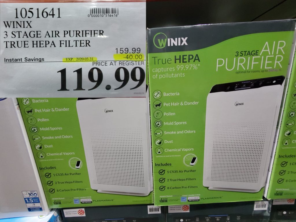 1051641 WINIX 3 STAGE AIR PURIFIER TRUE HEPA FILTER 40 00 INSTANT
