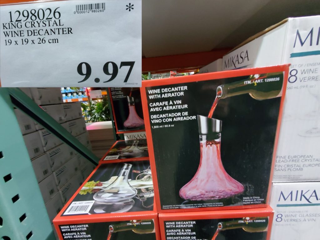 1298026 KING CRYSTAL WINE DECANTER 19 X 19 X 26 CM 9 97 Costco East