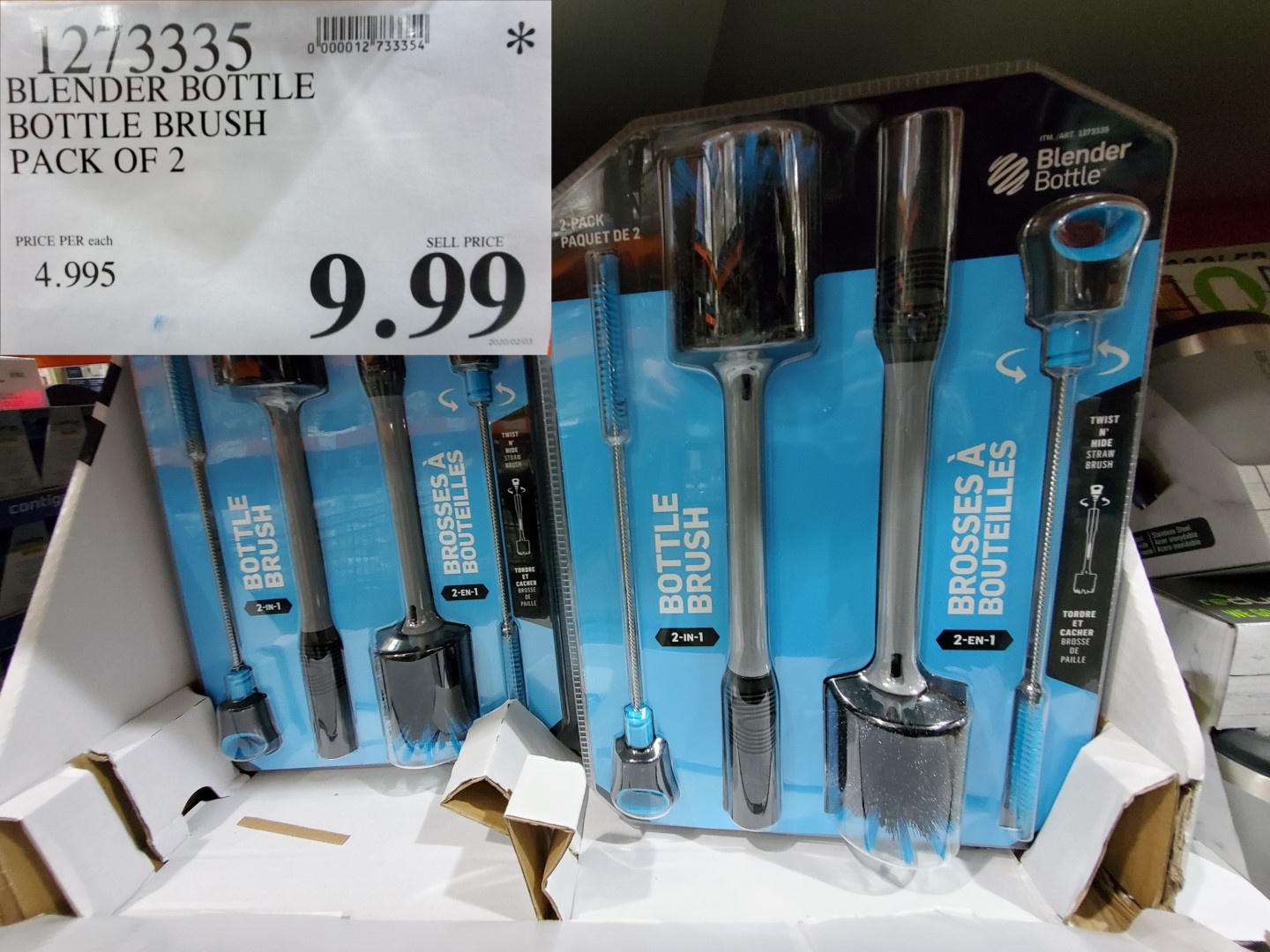 Costco Blender Bottle - Straw & Bottle 2-in-1 Brush Set - 2 Pack - $6.99  (normally $9.99) 