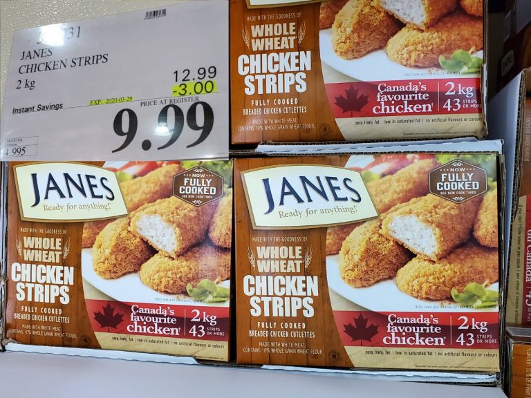 326031 JANES CHICKEN STRIPS 2 kg 3 00 INSTANT SAVINGS EXPIRES ON 2020 03 29 9 99 Costco East