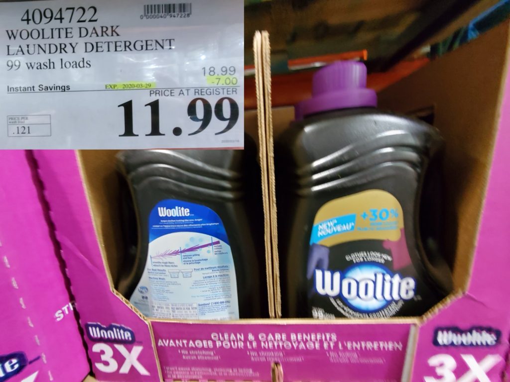 4094722 WOOLITE DARK LAUNDRY DETERGENT 99 wash loads 7 00 INSTANT