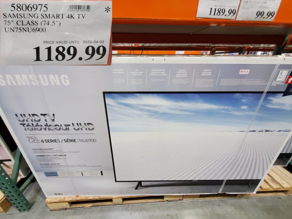 5806975 SAMSUNG SMART 4K TV 75 CLASS 74 5 UN75NU6900 EXPIRES ON 2020 04