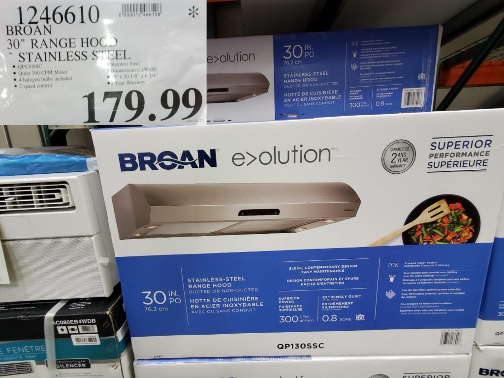1246610 BROAN 30 RANGE HOOD STAINLESS STEEL 179 99 Costco East Fan Blog