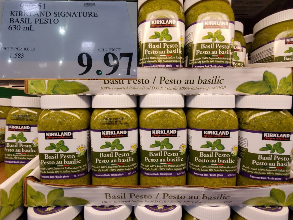 990551 KIRKLAND SIGNATURE BASIL PESTO 630 ML 9 97 Costco East Fan Blog