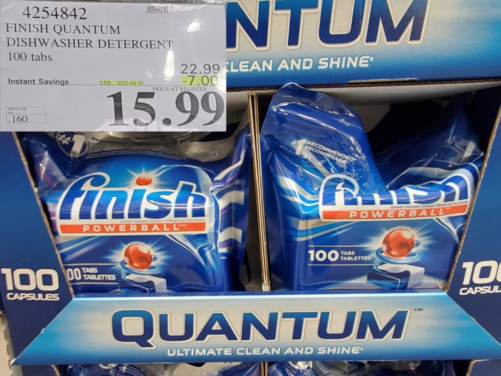 4254842 FINISH QUANTUM DISHWASHER DETERGENT 100 tabs 7 00 INSTANT