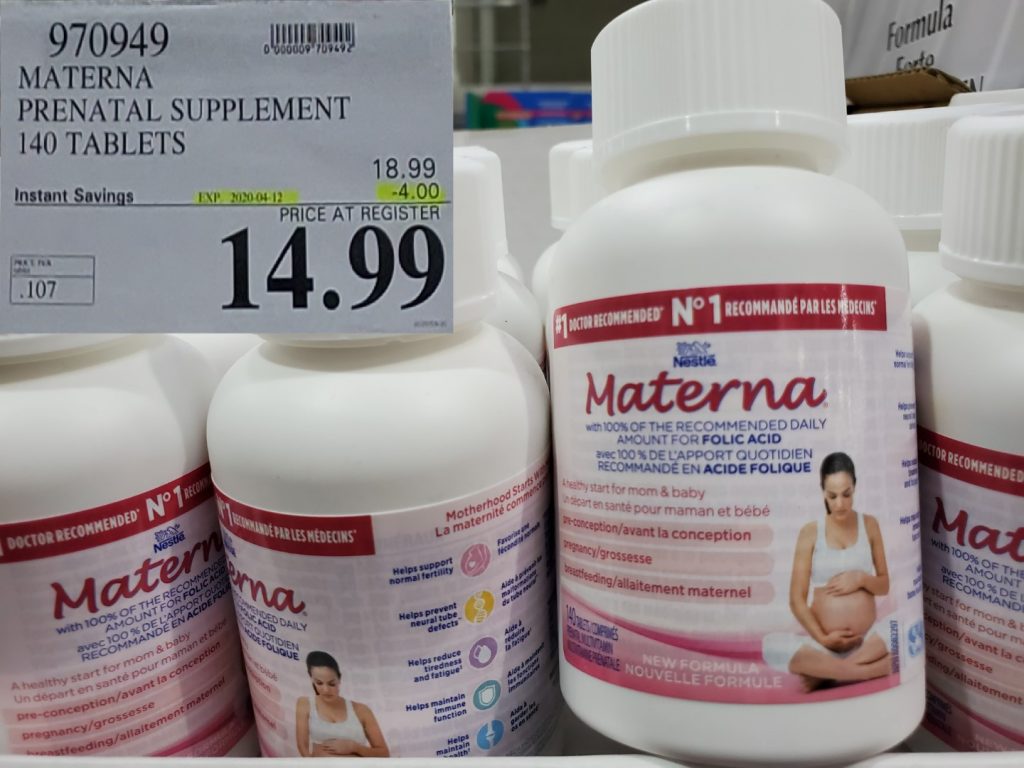 970949 MATERNA PRENATAL SUPPLEMENT 140 TABLETS 4 00 INSTANT SAVINGS EXPIRES ON 2020 04 12 14 99