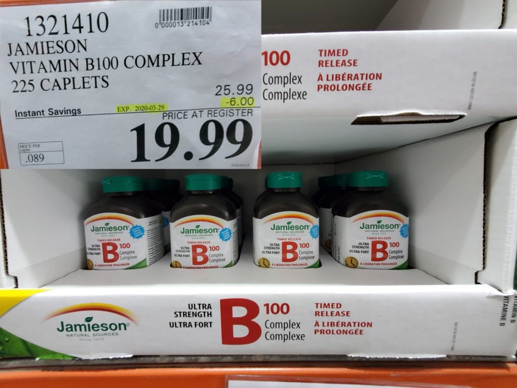 1321410 JAMIESON VITAMIN B100 COMPLEX 225 CAPLETS 6 00 INSTANT SAVINGS EXPIRES ON 2020 03 29 19