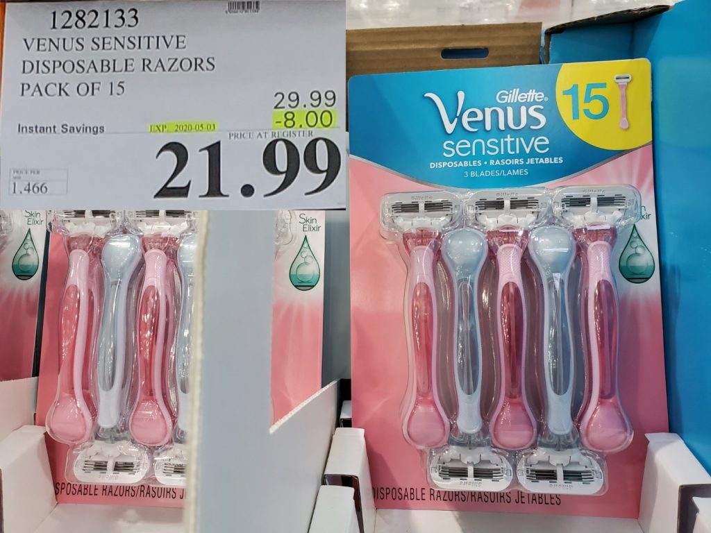 1282133 VENUS SENSITIVE DISPOSABLE RAZORS PACK OF 15 8 00 INSTANT