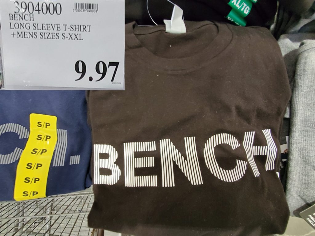 3904000 BENCH LONG SLEEVE T SHIRT MENS SIZES S XXL 9 97 Costco East Fan Blog